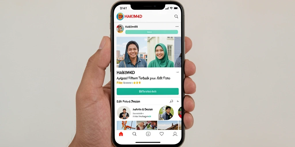 Antarmuka HAKIM4D yang menampilkan berbagai pilihan filter Instagram.