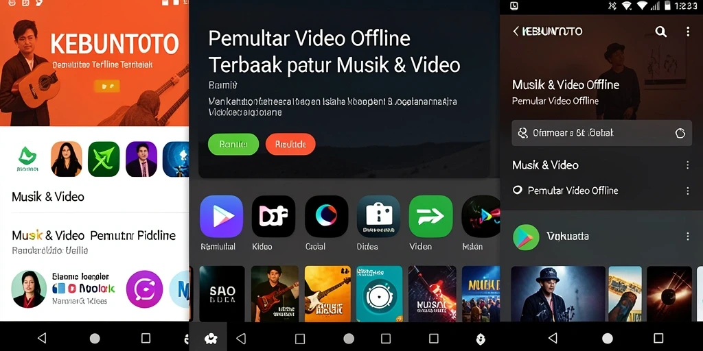 Tampilan antarmuka aplikasi Pemutar Video Offline yang intuitif dan menarik.