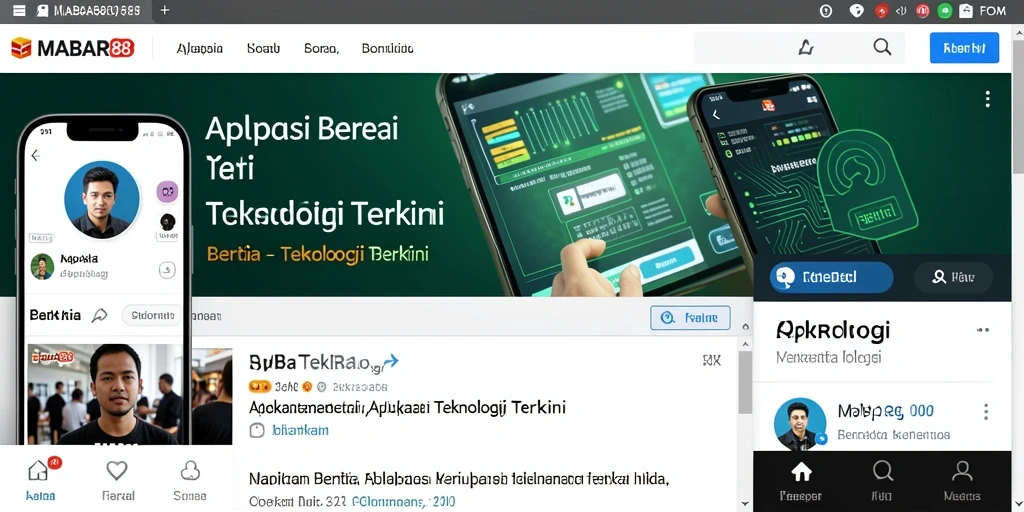 Tampilan antarmuka utama MABAR88 dengan berita teknologi terbaru.