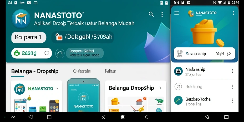 Antarmuka NANASTOTO menampilkan fungsi dropship yang user-friendly dan efisien.