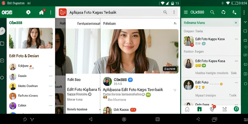 Antarmuka OLX888 yang menarik untuk edit foto kertas kaca.