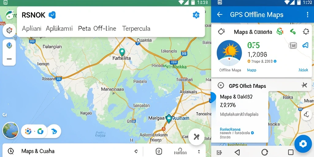 Tampilan antarmuka RSNOK untuk navigasi GPS offline yang mudah dipahami.