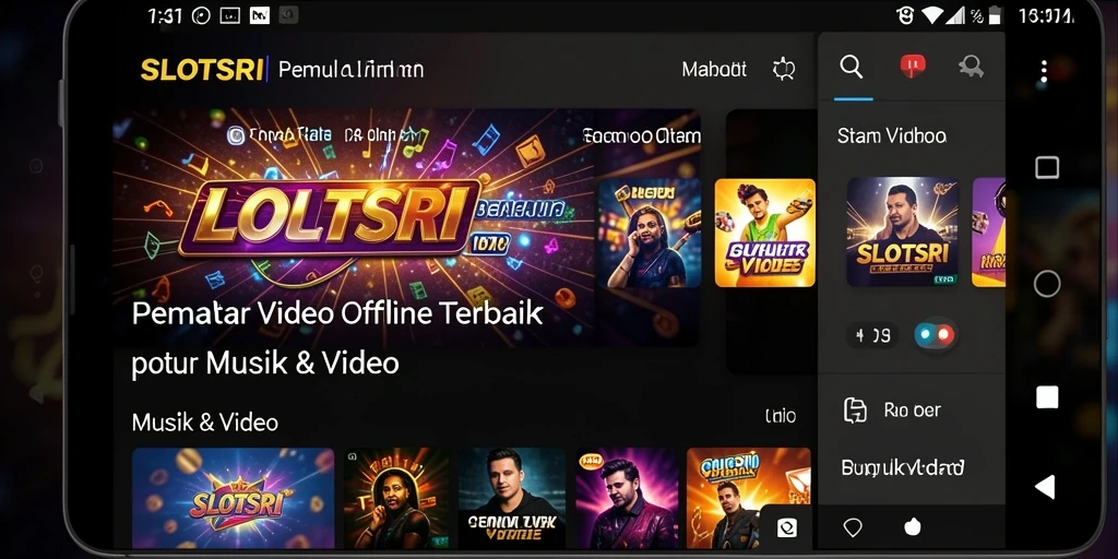 Tampilan antarmuka SLOTSRI saat memutar video offline.