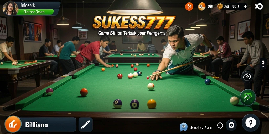 Tampilan antarmuka <strong>SUKSES777</strong> yang menarik dan fungsi billiard yang realistis.