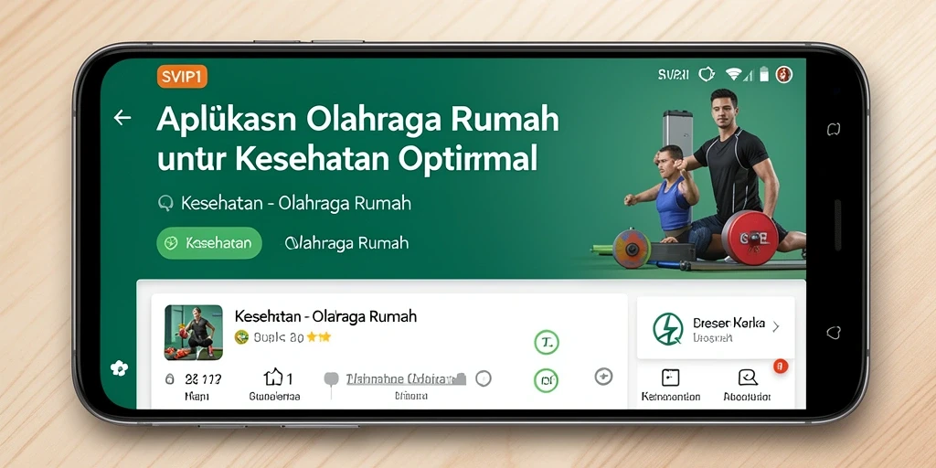 Tampilan antarmuka aplikasi SVIP1 untuk olahraga di rumah.